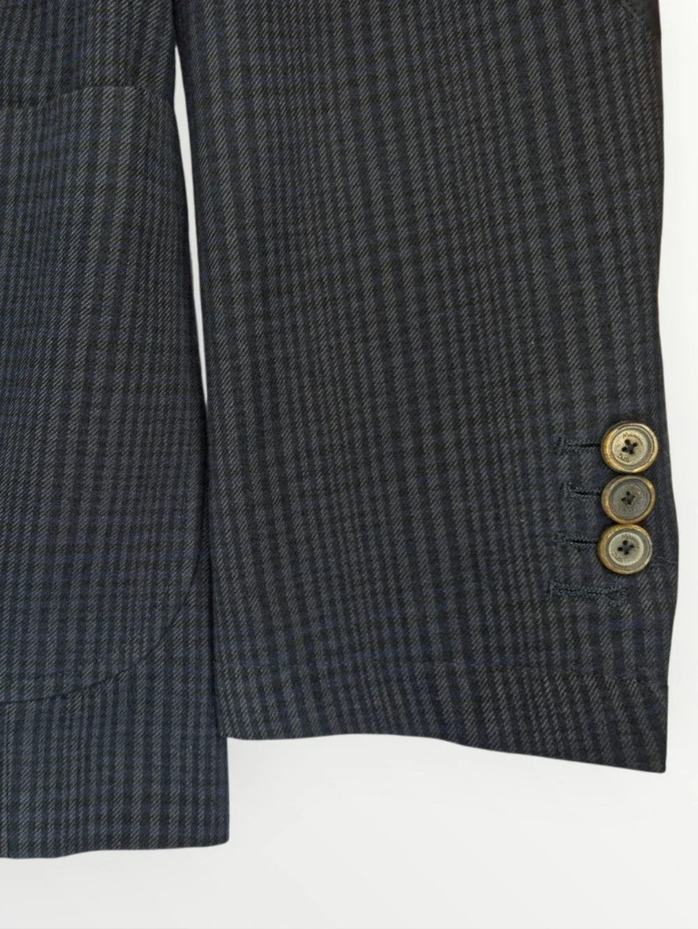 Massimo Dutti Extrafine Cotton Navy Plaid Blazer Sport Coat Men's US 38
